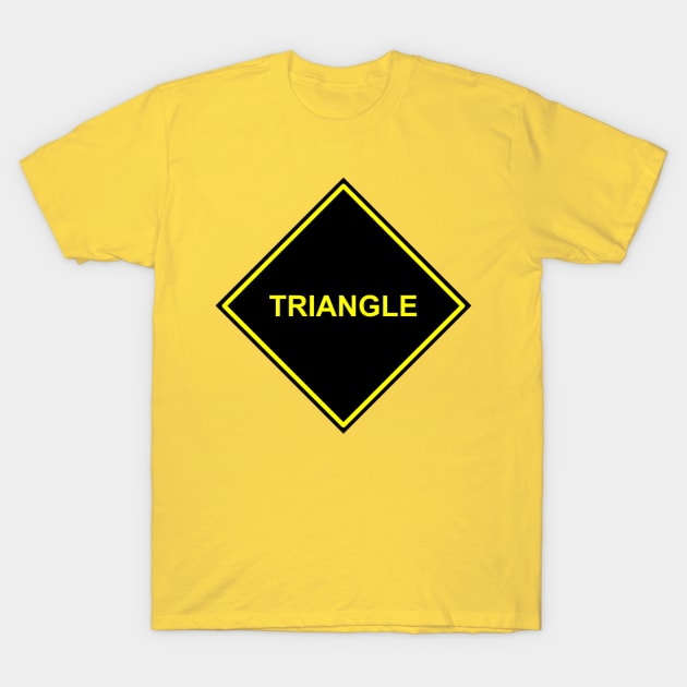 Black Yellow Triangle T-Shirt by rockcock